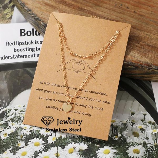 chains heart shape necklace women accessories gold color double layer clavicle pendants fashion jewelry party gift sale yh576, Silver
chains heart shape necklace women accessories gold color double layer clavicle pendants fashion jewelry party gift sale yh576, Silver