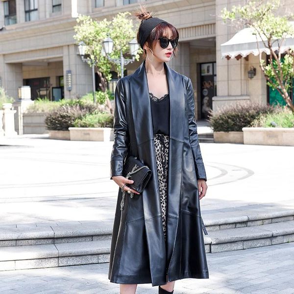 ladies fashion luxury real leather long jacket streetwear slim fit belt windbreakers autumn winter elegant sheepskin overcoat women's &, Black
ladies fashion luxury real leather long jacket streetwear slim fit belt windbreakers autumn winter elegant sheepskin overcoat women's &, Black