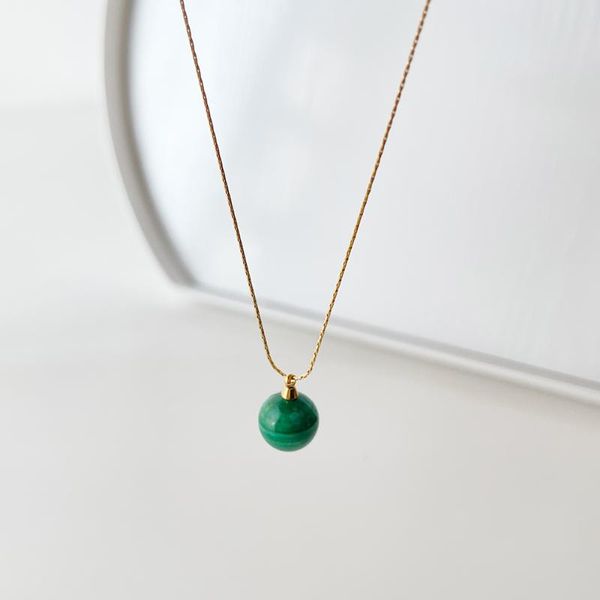 pendant necklaces peri'sbox vintage minimalist green malachite ball dainty thin snake chain choker necklace for women jewelry, Silver
pendant necklaces peri'sbox vintage minimalist green malachite ball dainty thin snake chain choker necklace for women jewelry, Silver