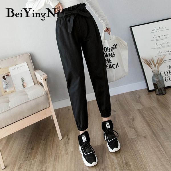 women's pants & capris beiyingni 2021 autumn sashes harem women elastic high waist oversized leisure black cargo female street sweatpan, Black;white
women's pants & capris beiyingni 2021 autumn sashes harem women elastic high waist oversized leisure black cargo female street sweatpan, Black;white