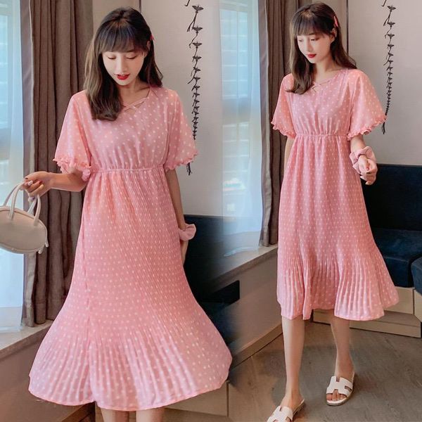 maternity wear 2021 summer skirt fashion korean polka dot print chiffon short-sleeved dress pw30 dresses, White
maternity wear 2021 summer skirt fashion korean polka dot print chiffon short-sleeved dress pw30 dresses, White