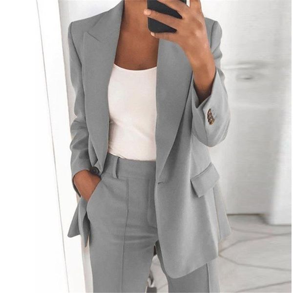 women's suits & blazers single button blazer jacket women long sleeve solid color 2021 autumn elegant office lady slim suit outerwear, White;black
women's suits & blazers single button blazer jacket women long sleeve solid color 2021 autumn elegant office lady slim suit outerwear, White;black