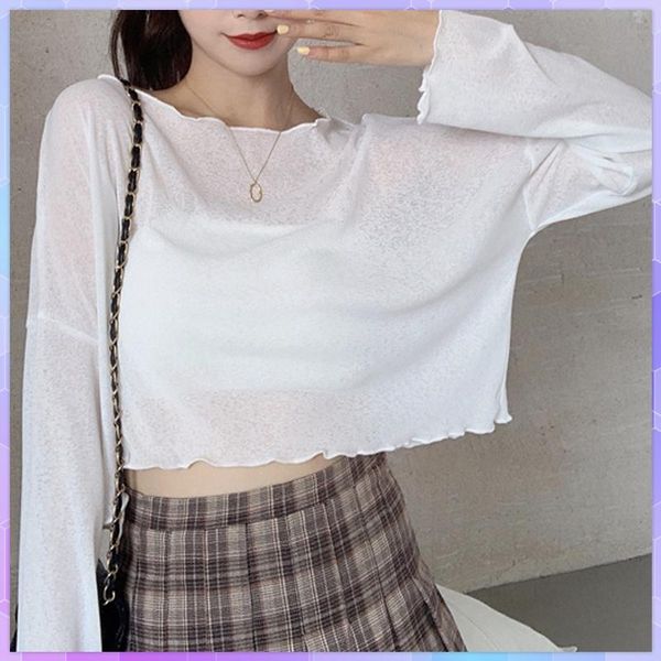 women's swimwear sheer mesh women swimsuit cover up thin ice silk beach candy color crop see through t-shirt sun protection, White;black
women's swimwear sheer mesh women swimsuit cover up thin ice silk beach candy color crop see through t-shirt sun protection, White;black