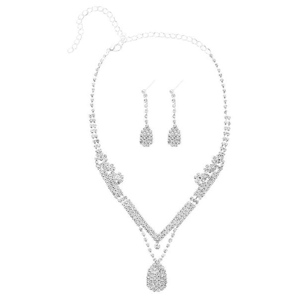 earrings & necklace earring droplets two-piece jewelry neck set for elliptic women 2021 lace bride jewellery adorn article, Silver
earrings & necklace earring droplets two-piece jewelry neck set for elliptic women 2021 lace bride jewellery adorn article, Silver
