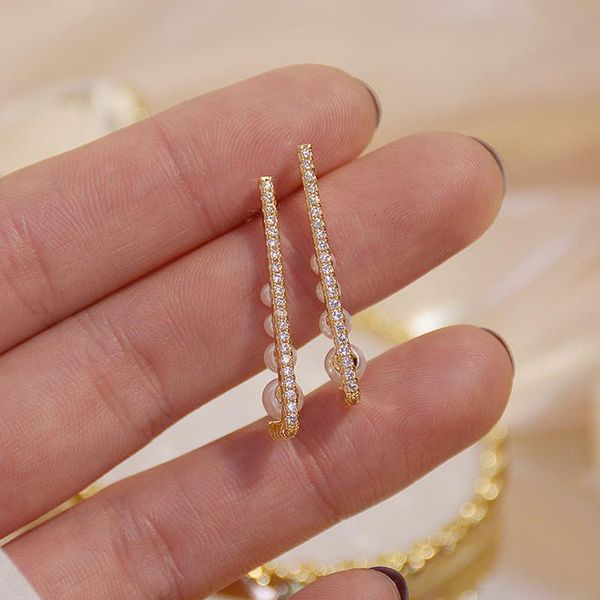 stud japanese&korea delicate jewelry 14k gold plated zircon bar earrings for women luxury pearl, Golden;silver
stud japanese&korea delicate jewelry 14k gold plated zircon bar earrings for women luxury pearl, Golden;silver