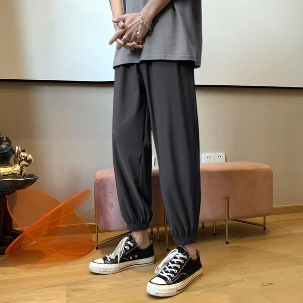 men's pants summer 2021 thin solid color casual nine-point pant tidy loose bundling, Black
men's pants summer 2021 thin solid color casual nine-point pant tidy loose bundling, Black