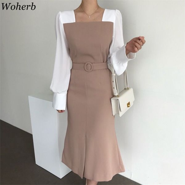 slim waist belt dress full sleeve women dresses korean chic office lady vestidos casual square collar female robe 210519, Black;gray
slim waist belt dress full sleeve women dresses korean chic office lady vestidos casual square collar female robe 210519, Black;gray