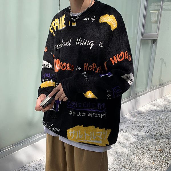 men's sweaters korean men's loose sweater, casual wear, hip hop style, harajuku, White;black
men's sweaters korean men's loose sweater, casual wear, hip hop style, harajuku, White;black