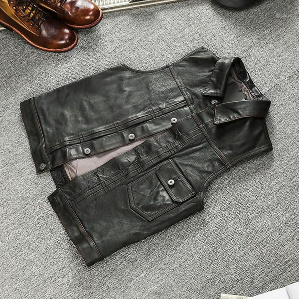 men's vests 2021 vintage black japan casual style genuine leather vest men plus size 4xl real natural horsehide spring slim fit short c, Black;white
men's vests 2021 vintage black japan casual style genuine leather vest men plus size 4xl real natural horsehide spring slim fit short c, Black;white