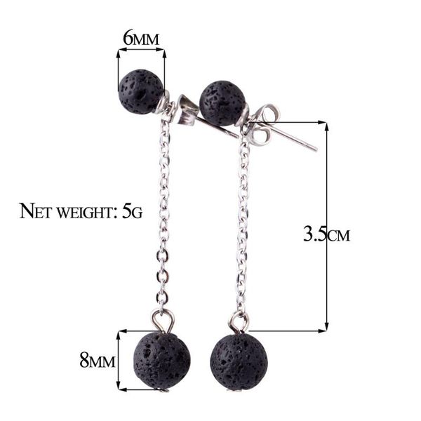 dangle & chandelier wiw 6/8mm lava stone stainless steel earrings diy essential oil diffuser earings jewelry women, Silver
dangle & chandelier wiw 6/8mm lava stone stainless steel earrings diy essential oil diffuser earings jewelry women, Silver