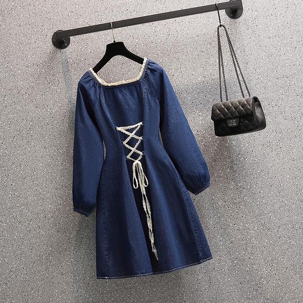 casual dresses short denim dress vintage drawstring front autumn slim ladies square collar jean 2021 vestido chic, Black;gray
casual dresses short denim dress vintage drawstring front autumn slim ladies square collar jean 2021 vestido chic, Black;gray