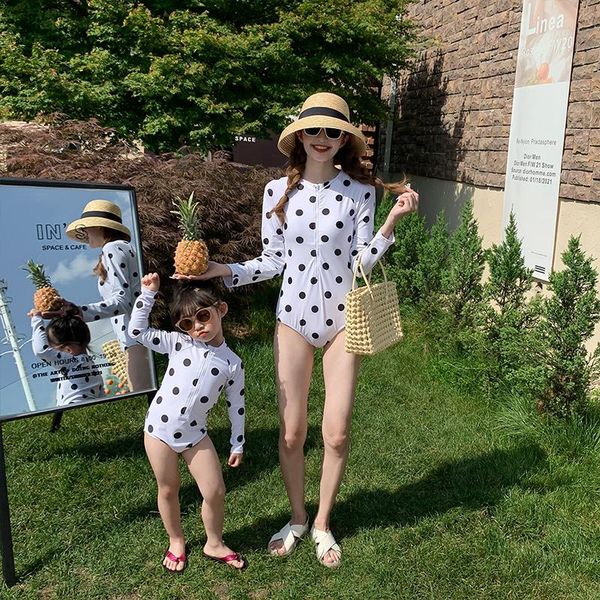 one-pieces long sleeve dot swim wear for mother and kids swimwear swimming trunks one-piece swimsuit beach summer girls clothes, Black
one-pieces long sleeve dot swim wear for mother and kids swimwear swimming trunks one-piece swimsuit beach summer girls clothes, Black