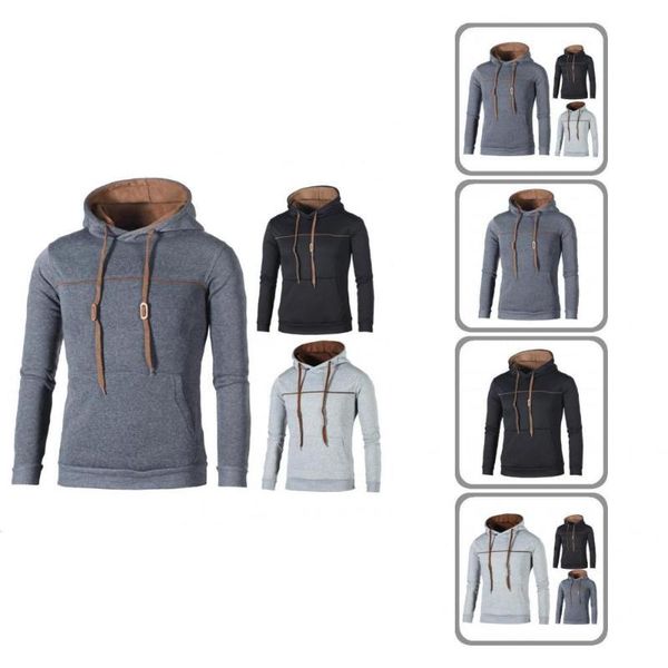 men's sweaters casual men hoodie drawstring sportswear ribbed cuff loose-fitting sweatshirt pullover, White;black
men's sweaters casual men hoodie drawstring sportswear ribbed cuff loose-fitting sweatshirt pullover, White;black
