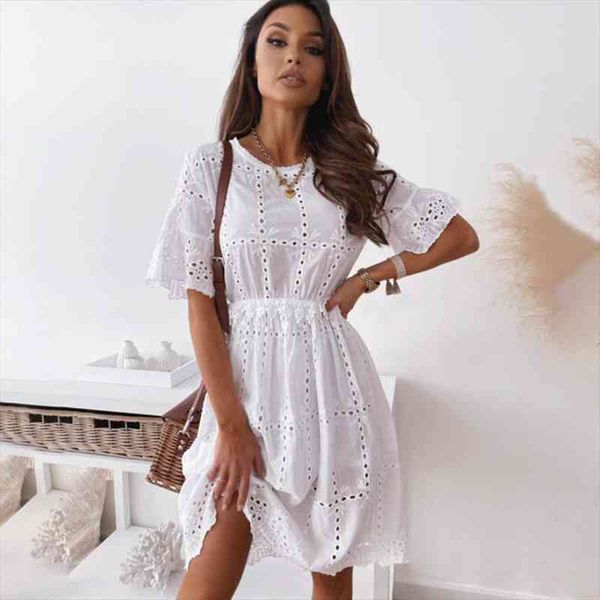 casual solid cotton high waist white summer dress women ruffled hollow short sleeve office lady dress fashion woman, Black;gray
casual solid cotton high waist white summer dress women ruffled hollow short sleeve office lady dress fashion woman, Black;gray