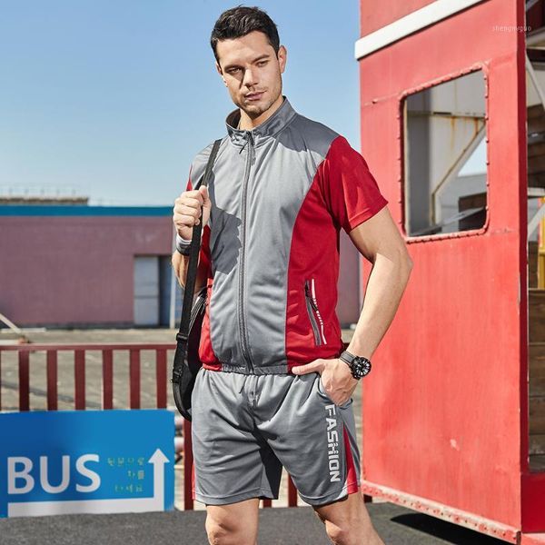 tracksuit men's sportswear patchwork short sleeve zipper tshirt shorts sets fashion male sportsuit clothes sweat suits st117 tracksuits, Gray
tracksuit men's sportswear patchwork short sleeve zipper tshirt shorts sets fashion male sportsuit clothes sweat suits st117 tracksuits, Gray