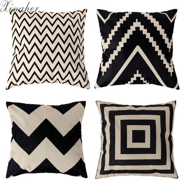 cushion/decorative pillow xinaher geometric cushion cover black and white linen case striped dotted grid triangular art
cushion/decorative pillow xinaher geometric cushion cover black and white linen case striped dotted grid triangular art