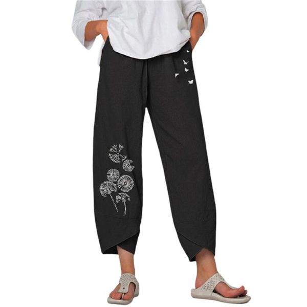 women's pants & capris xingqing summer linen print loose light cloth elastic waistband casual beach with pocket, Black;white
women's pants & capris xingqing summer linen print loose light cloth elastic waistband casual beach with pocket, Black;white