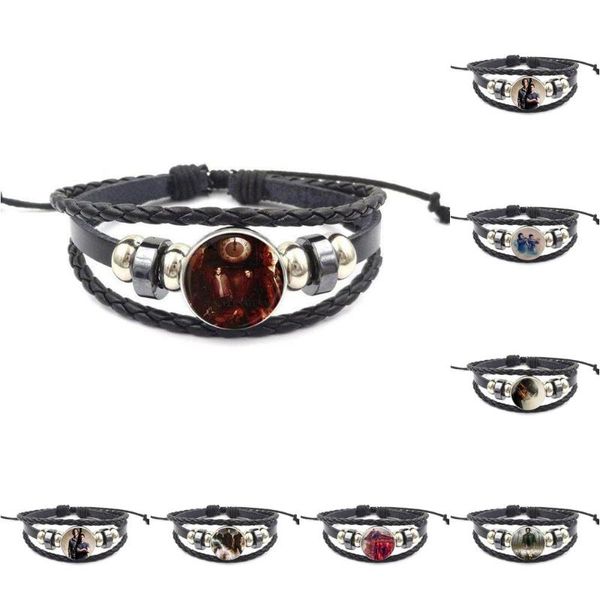 charm bracelets ej glaze for valentine's day gift fashion jewelry glass cabochon black leather bracelet bangle women supernatural sam, Golden;silver
charm bracelets ej glaze for valentine's day gift fashion jewelry glass cabochon black leather bracelet bangle women supernatural sam, Golden;silver