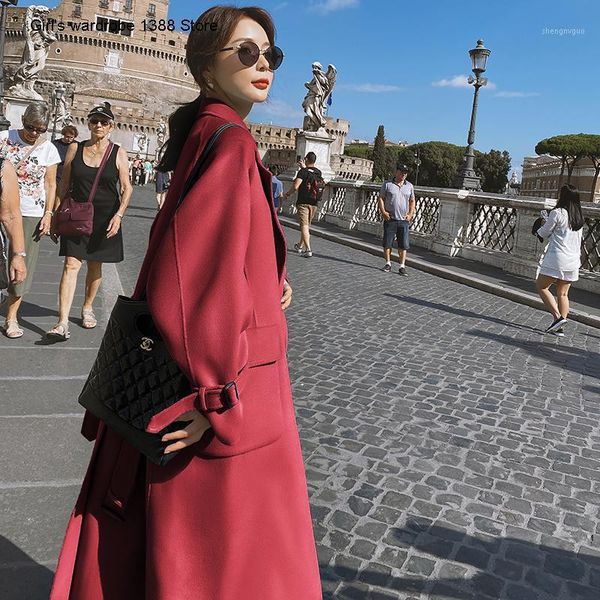 women's wool & blends woollen coat middle and long style 2021 autumn winter wear korean loose large knee length cashmere, Black
women's wool & blends woollen coat middle and long style 2021 autumn winter wear korean loose large knee length cashmere, Black