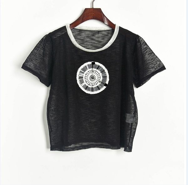 2021 Milan Style Spring Summer Brand Same Style Sweater Thin Print Regular Short Sleeve Black White Crew New Women Clothes mingzhi, White;black
2021 Milan Style Spring Summer Brand Same Style Sweater Thin Print Regular Short Sleeve Black White Crew New Women Clothes mingzhi, White;black