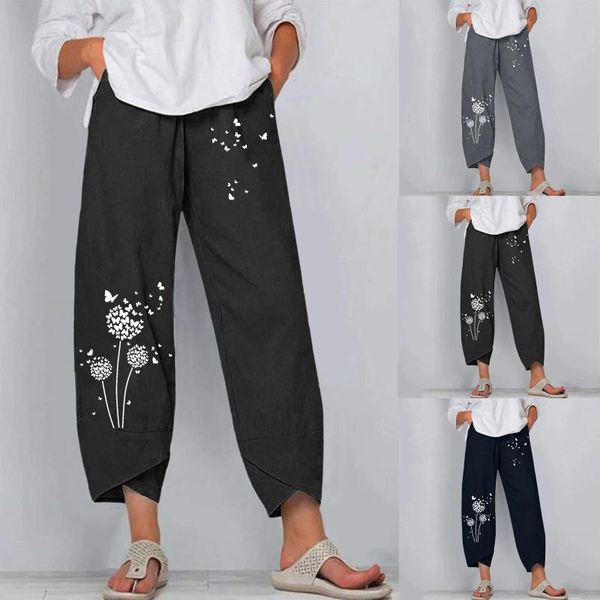 women's pants & capris ladies casual loose printed elastic cotton linen pocket, Black;white
women's pants & capris ladies casual loose printed elastic cotton linen pocket, Black;white