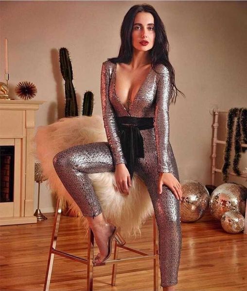 women's jumpsuits & rompers women long sleeve sequins silver jumpsuit 2021 knitted bodycon designer party, Black;white
women's jumpsuits & rompers women long sleeve sequins silver jumpsuit 2021 knitted bodycon designer party, Black;white