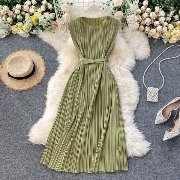 casual dresses vintage loose bandage long pleated chiffon dress summer party soft tank sundress women tunic elegant beach holiday, Black;gray
casual dresses vintage loose bandage long pleated chiffon dress summer party soft tank sundress women tunic elegant beach holiday, Black;gray