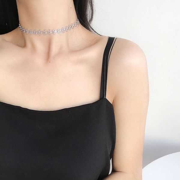 korean s925 sterling silver fashion temperament clover choker women's trend lucky unique clavicle chain necklace, Black
korean s925 sterling silver fashion temperament clover choker women's trend lucky unique clavicle chain necklace, Black
