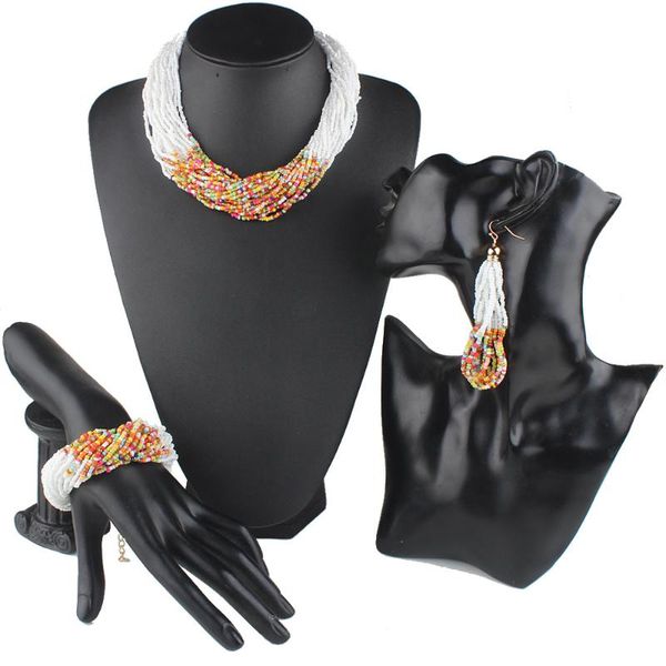 earrings & necklace boho vintage bracelet set jewelry women fashion accessories small bead multi layer short choker matching gifts, Silver
earrings & necklace boho vintage bracelet set jewelry women fashion accessories small bead multi layer short choker matching gifts, Silver