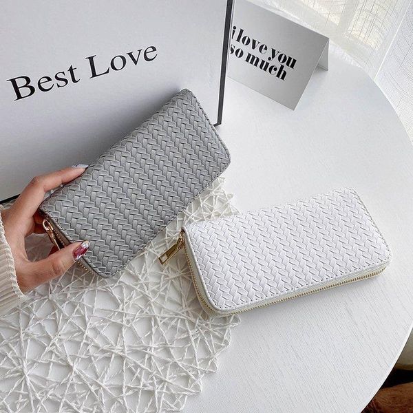 wallets 2021 women weave wallet leather wrist handle phone case long section money pocket pouch handbag purse card holder, Red;black
wallets 2021 women weave wallet leather wrist handle phone case long section money pocket pouch handbag purse card holder, Red;black
