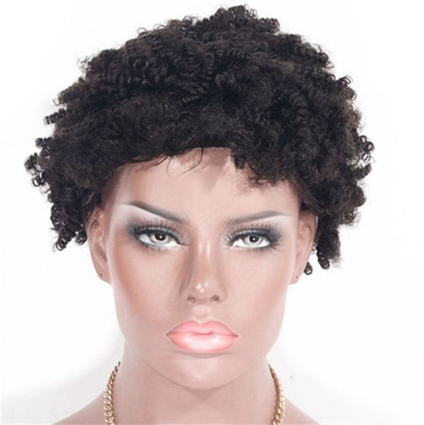 kinky curly wigs 8 inch natural color brazilian human hair machine made non lace short wig for black women, Black;brown
kinky curly wigs 8 inch natural color brazilian human hair machine made non lace short wig for black women, Black;brown