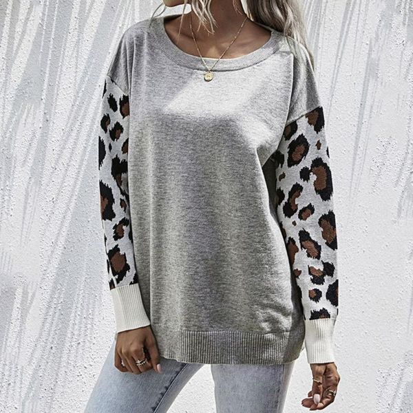 women leopard patchwork print long-sleeved pullover fashion color matching shirt round neck blouse#g30 women's blouses & shirts, White
women leopard patchwork print long-sleeved pullover fashion color matching shirt round neck blouse#g30 women's blouses & shirts, White