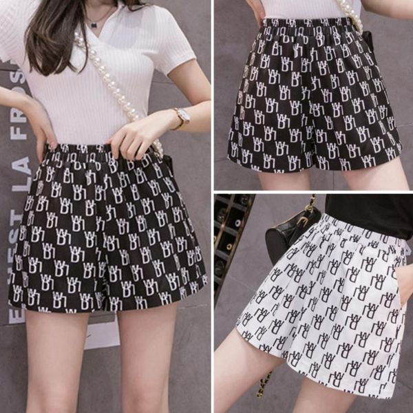 women's shorts ladies fashion printed high waist loose casual sports summer korean thin style, White;black
women's shorts ladies fashion printed high waist loose casual sports summer korean thin style, White;black