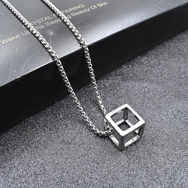 chains trendy brand necklace four square pendant retro personality couple men and women titanium steel jewelry gift, Silver
chains trendy brand necklace four square pendant retro personality couple men and women titanium steel jewelry gift, Silver