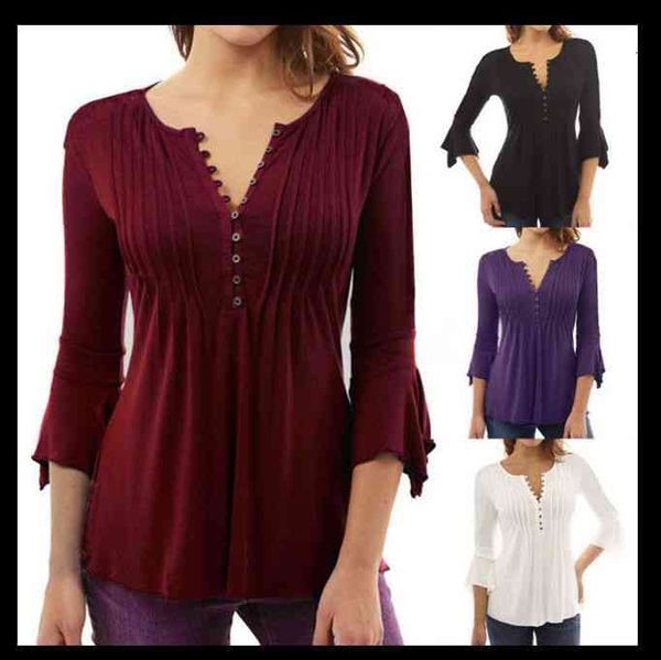women's blouses & shirts blouse elegant ruffles plus size flare sleeve solid casual loose shirt blusas feminina 4x2b, White
women's blouses & shirts blouse elegant ruffles plus size flare sleeve solid casual loose shirt blusas feminina 4x2b, White