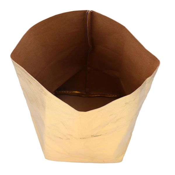 storage bags kraft paper bag waterproof flower pots reuseable home sundries container gold and black decoration
storage bags kraft paper bag waterproof flower pots reuseable home sundries container gold and black decoration