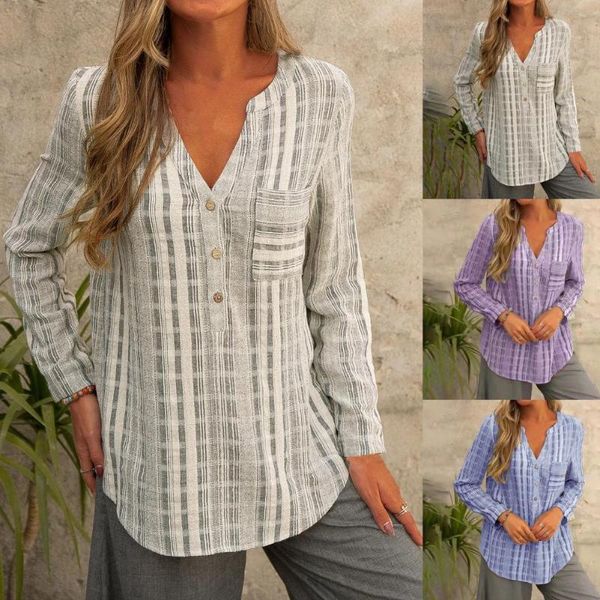 women's blouses & shirts women shirt stripe v neck irregular hem skin-friendly summer pocket blouse long sleeve for daily wear, White
women's blouses & shirts women shirt stripe v neck irregular hem skin-friendly summer pocket blouse long sleeve for daily wear, White