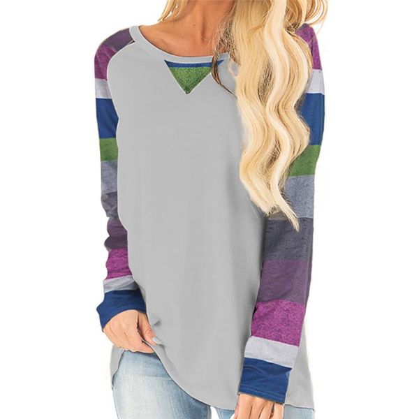 autumn women long sleeve t shirt female striped raglan tee o-neck lady 2021 women's t-shirt, White
autumn women long sleeve t shirt female striped raglan tee o-neck lady 2021 women's t-shirt, White