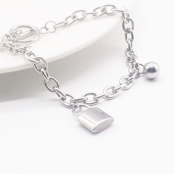 link, chain charm bracelet for women stainless steel lock men fashion ot beads homme gifts woman accessories, Black
link, chain charm bracelet for women stainless steel lock men fashion ot beads homme gifts woman accessories, Black