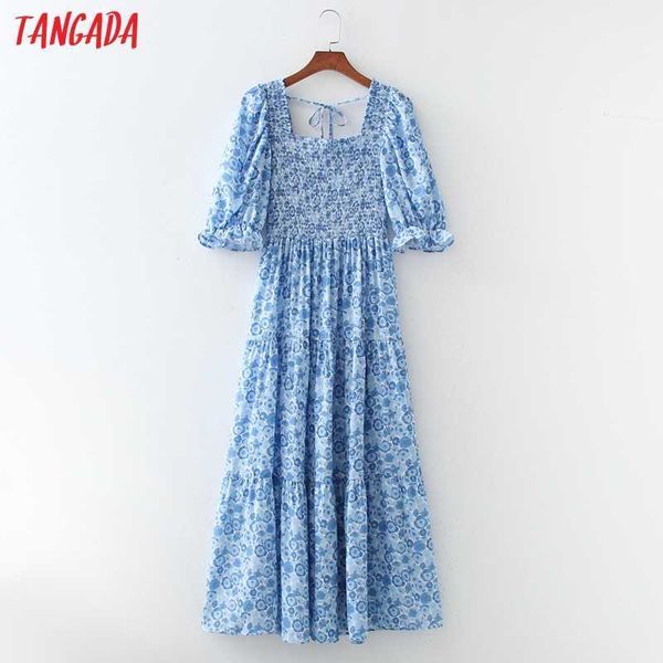 tangada summer women blue flowers print french style dress puff short sleeve ladies long dress 1d283 210609, Black;gray
tangada summer women blue flowers print french style dress puff short sleeve ladies long dress 1d283 210609, Black;gray