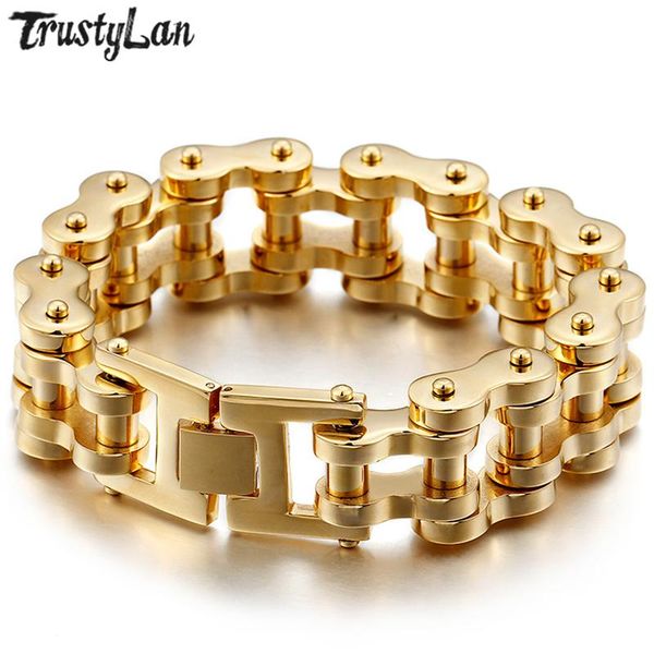 trustylan gold color stainless steel 22mm motorcycle bicycle chain bracelet men punk rock biker jewelry friendship bracelets link,, Black
trustylan gold color stainless steel 22mm motorcycle bicycle chain bracelet men punk rock biker jewelry friendship bracelets link,, Black