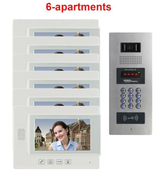 building multi-apartment 7" tft monitor video door phone intercom system for 6 homes password&id card phones
building multi-apartment 7" tft monitor video door phone intercom system for 6 homes password&id card phones