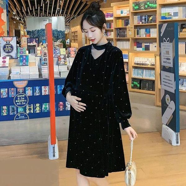 maternity dresses autumn dot dress elegant a-line sweet loose velvet clothes for pregnant women pregnancy wear 2021 spring, White
maternity dresses autumn dot dress elegant a-line sweet loose velvet clothes for pregnant women pregnancy wear 2021 spring, White