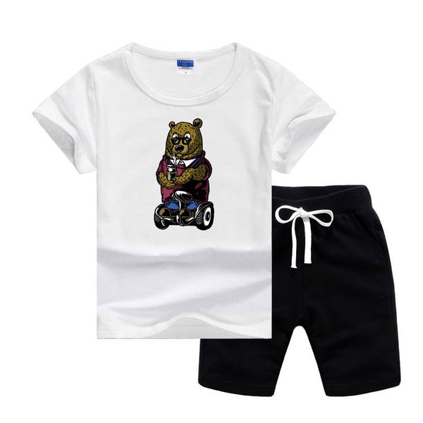 luxury designer baby summers clothes set printing cartoon bear kids boy girl short sleeve tee and pants 2pcs sport suit fashion tr, White
luxury designer baby summers clothes set printing cartoon bear kids boy girl short sleeve tee and pants 2pcs sport suit fashion tr, White
