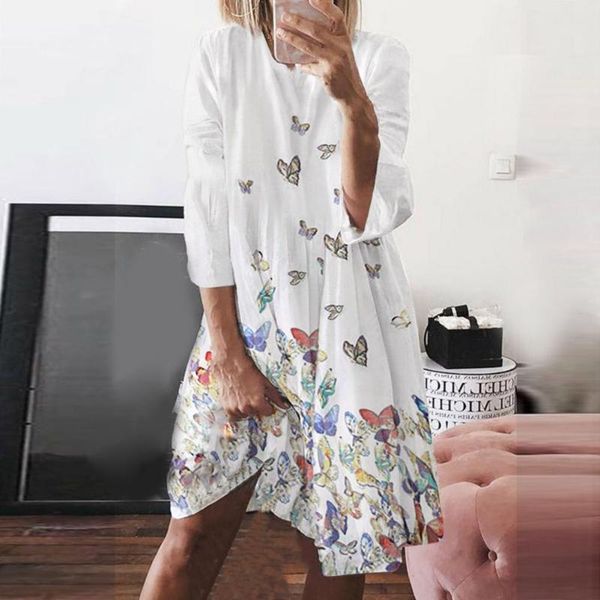 casual dresses 2021 fashion o-neck 3/4 sleeve soft midi dress women butterflies print big hem party ladies clothing plus size, Black;gray
casual dresses 2021 fashion o-neck 3/4 sleeve soft midi dress women butterflies print big hem party ladies clothing plus size, Black;gray