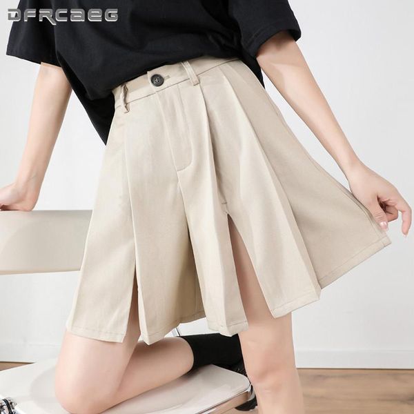 women's shorts loose summer wide leg skirts woman 2021 fashion high waist korean casual thin suit short trousers, White;black
women's shorts loose summer wide leg skirts woman 2021 fashion high waist korean casual thin suit short trousers, White;black