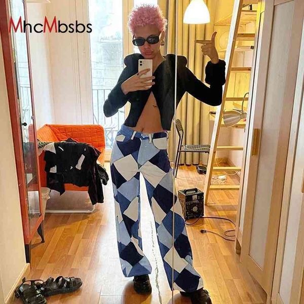 women's jeans vintage plaid denim pants wide leg oversize high waist korean harajuku casual straight trousers 2021 summer me83, Blue
women's jeans vintage plaid denim pants wide leg oversize high waist korean harajuku casual straight trousers 2021 summer me83, Blue