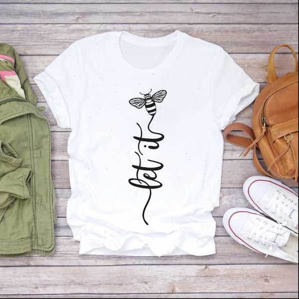 letters let it be womens t shirt fashion aesthetic 90s short sleeve print lady graphic female tee, White
letters let it be womens t shirt fashion aesthetic 90s short sleeve print lady graphic female tee, White