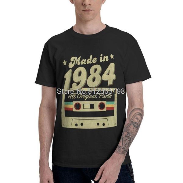 men's t-shirts in made 1984 t shirt men cotton printed t-shirt fashion tshirt short sleeve 37th birthday gift cassette anniversary tee, White;black
men's t-shirts in made 1984 t shirt men cotton printed t-shirt fashion tshirt short sleeve 37th birthday gift cassette anniversary tee, White;black