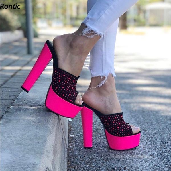 dress shoes rontic handmade women platform mules sandals rhinestone block heels open toe gorgeous fuchsia party us size 5-20, Black
dress shoes rontic handmade women platform mules sandals rhinestone block heels open toe gorgeous fuchsia party us size 5-20, Black